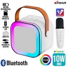 Caixa de Som Bluetooth 10W RGB XDG-62 Xtrad - Branco